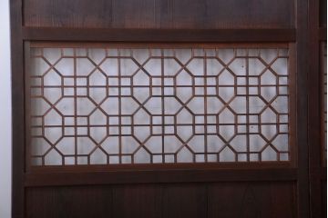 古民具・骨董　和のムード溢れる美しいアンティーク組子帯戸4枚セット