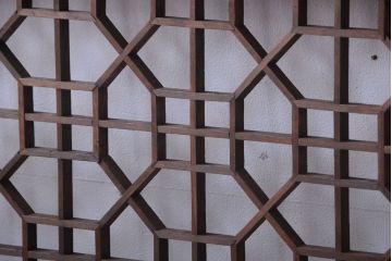 古民具・骨董　和のムード溢れる美しいアンティーク組子帯戸4枚セット