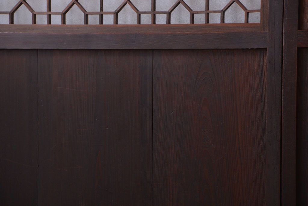 古民具・骨董　和のムード溢れる美しいアンティーク組子帯戸4枚セット