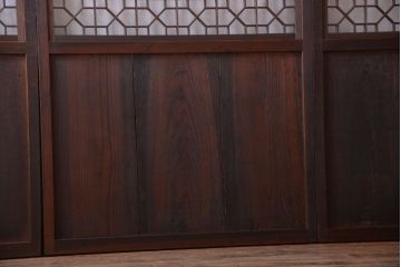 古民具・骨董　和のムード溢れる美しいアンティーク組子帯戸4枚セット