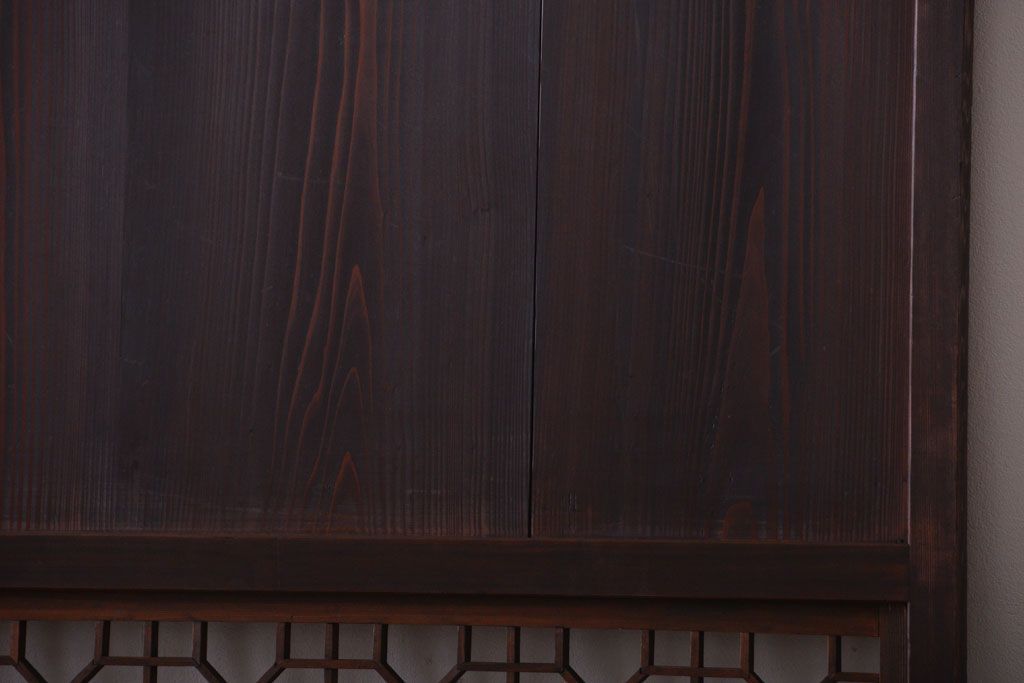 古民具・骨董　和のムード溢れる美しいアンティーク組子帯戸2枚セット