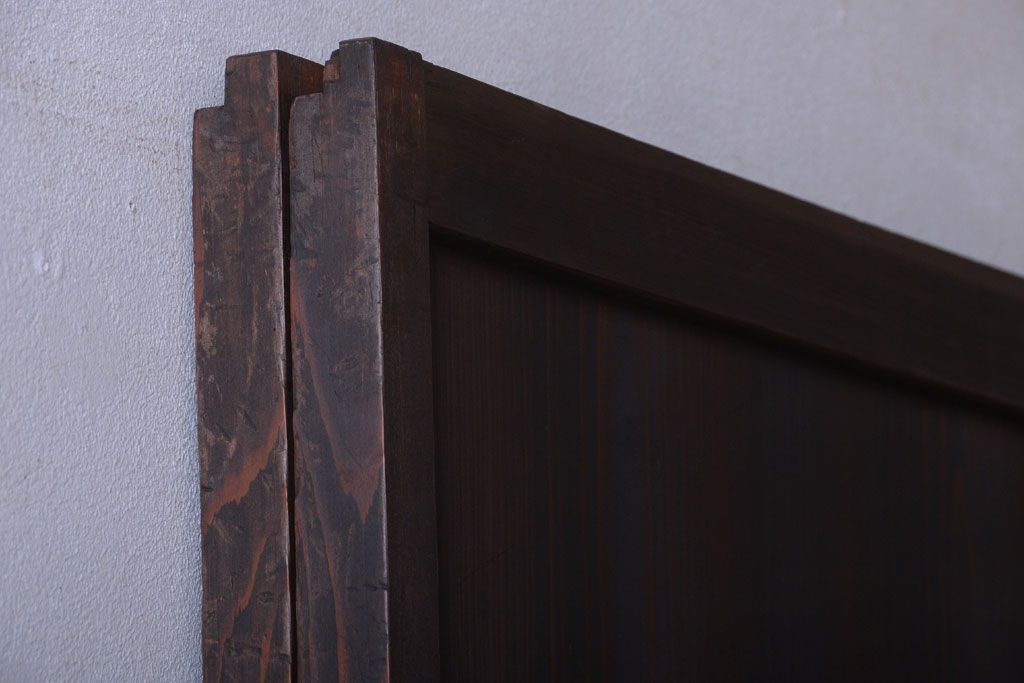 古民具・骨董　和のムード溢れる美しいアンティーク組子帯戸2枚セット