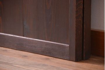 古民具・骨董　和のムード溢れる美しいアンティーク組子帯戸2枚セット