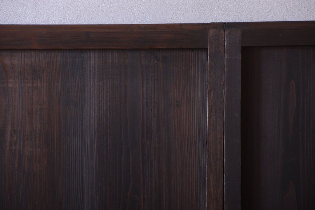 古民具・骨董　和のムード溢れる美しいアンティーク組子帯戸2枚セット