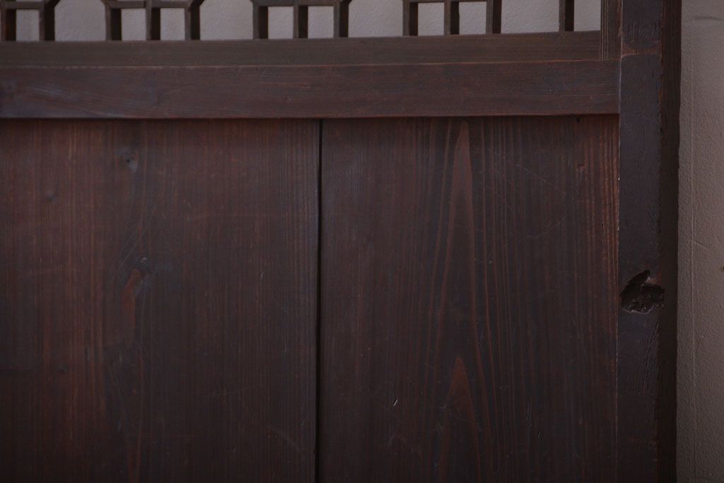 古民具・骨董　和のムード溢れる美しいアンティーク組子帯戸2枚セット