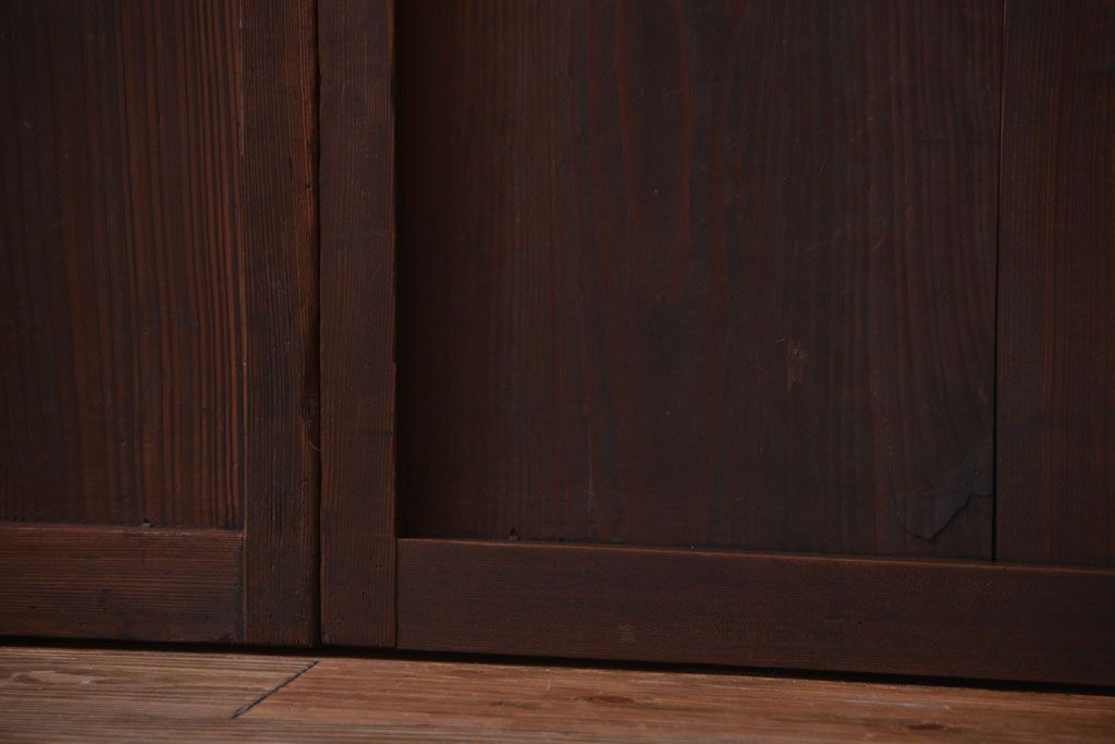 古民具・骨董　和のムード溢れる美しいアンティーク組子帯戸2枚セット