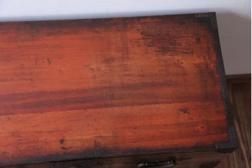 アンティーク家具　アンティーク　鉄脚付き!重厚な金具の時代箪笥ローボード(2)