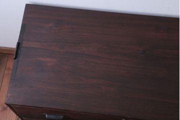 アンティーク家具　和製アンティーク　鉄脚付き!古い衣装箪笥ローボード