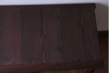 アンティーク家具　和製アンティーク　鉄脚付き!モールガラス引き戸のサイドボード