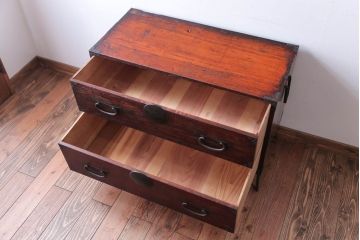 アンティーク家具　アンティーク　鉄脚付き時代箪笥ローボード(2)