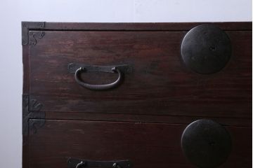 アンティーク家具　アンティーク　鉄脚付き時代箪笥ローボード(2)
