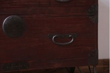 アンティーク家具　アンティーク　鉄脚付き時代箪笥ローボード(2)