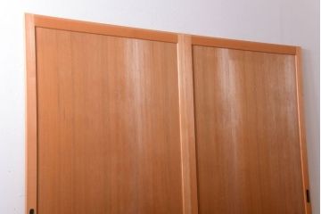 アンティーク　柾目材の高級木味板戸2枚セット