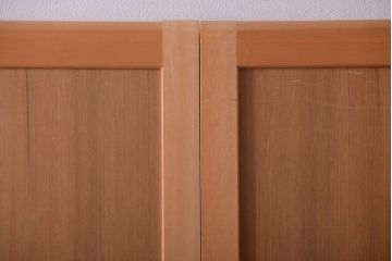 アンティーク　柾目材の高級木味板戸2枚セット