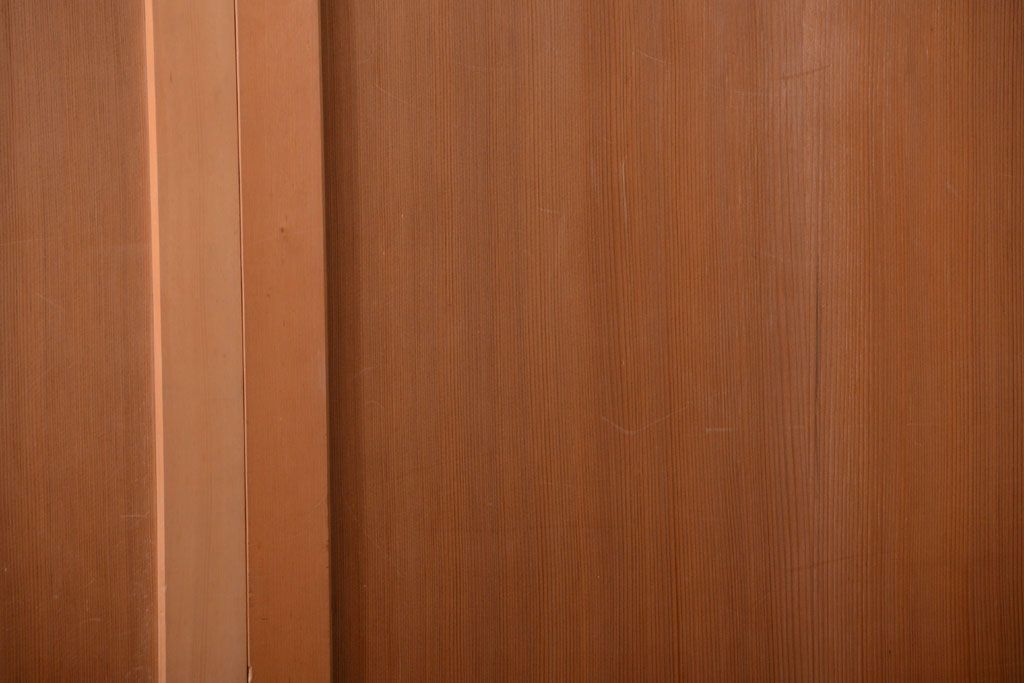 アンティーク　柾目材の高級木味板戸2枚セット