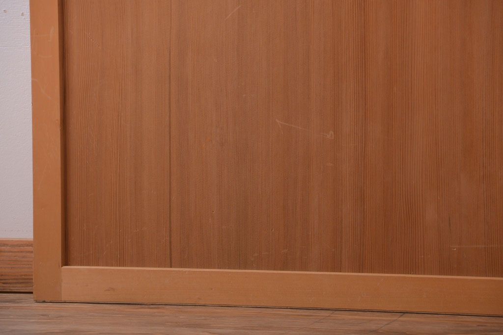アンティーク　柾目材の高級木味板戸2枚セット