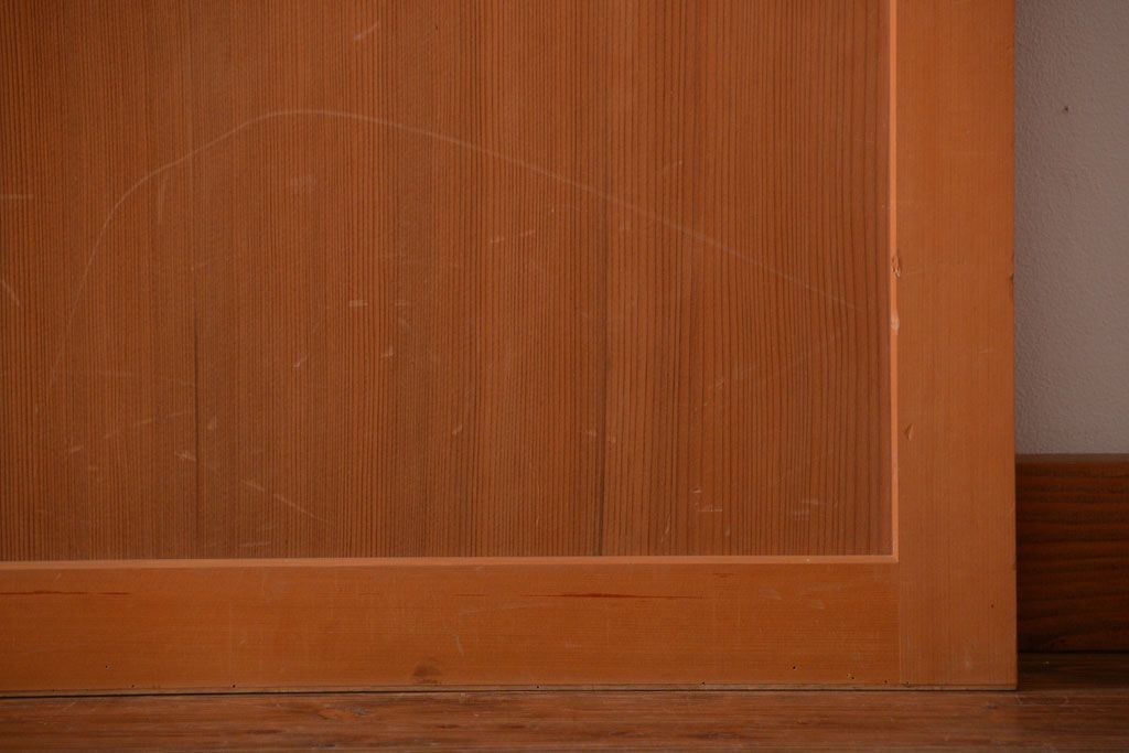 アンティーク　柾目材の高級木味板戸2枚セット