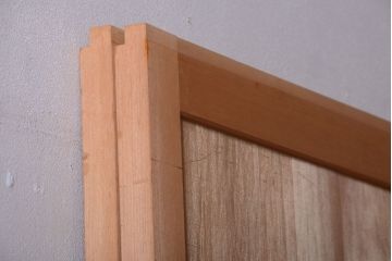 アンティーク　柾目材の高級木味板戸2枚セット