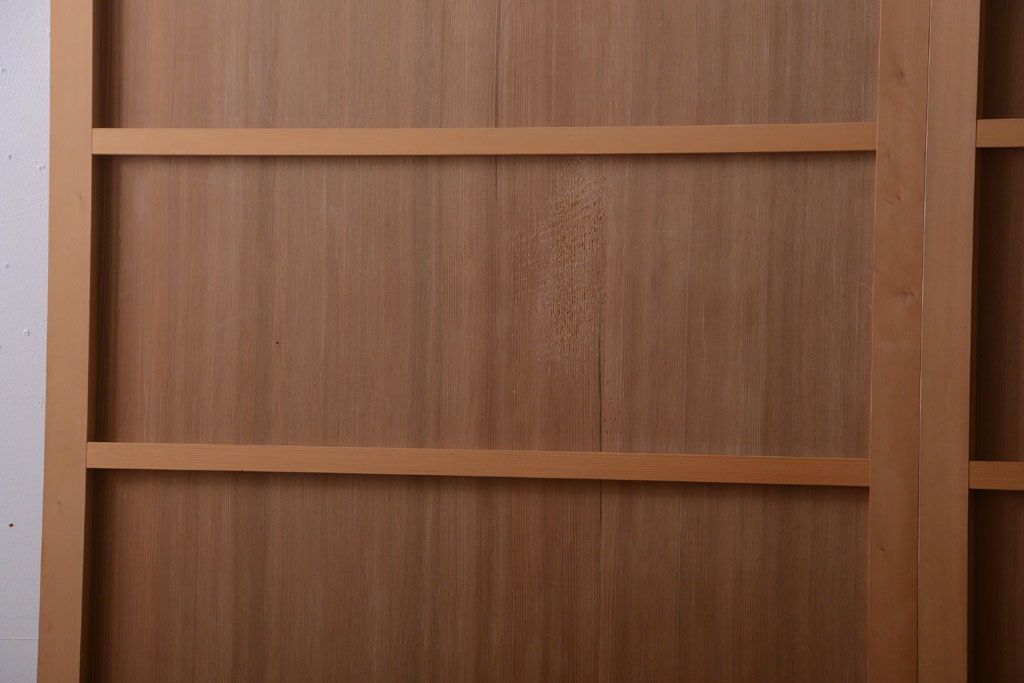 アンティーク　柾目材の高級木味板戸2枚セット