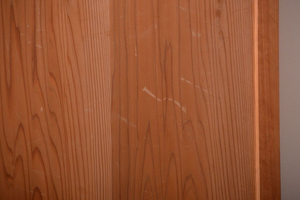 アンティーク　ナチュラルな古い木味のシンプルな板戸2枚セット