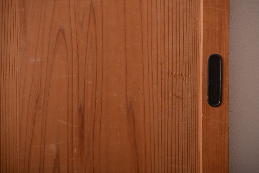 アンティーク　ナチュラルな古い木味のシンプルな板戸2枚セット