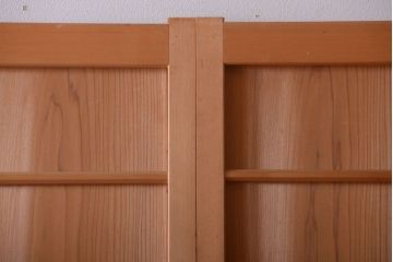 アンティーク　ナチュラルな古い木味のシンプルな舞良戸2枚セット