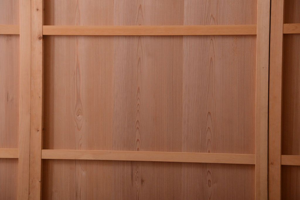 アンティーク　ナチュラルな古い木味のシンプルな板戸3枚セット