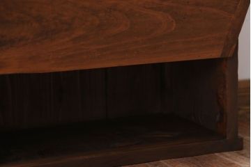 レトロ家具　昭和レトロ　古い木の小ぶりなパタパタ収納棚(下駄箱)