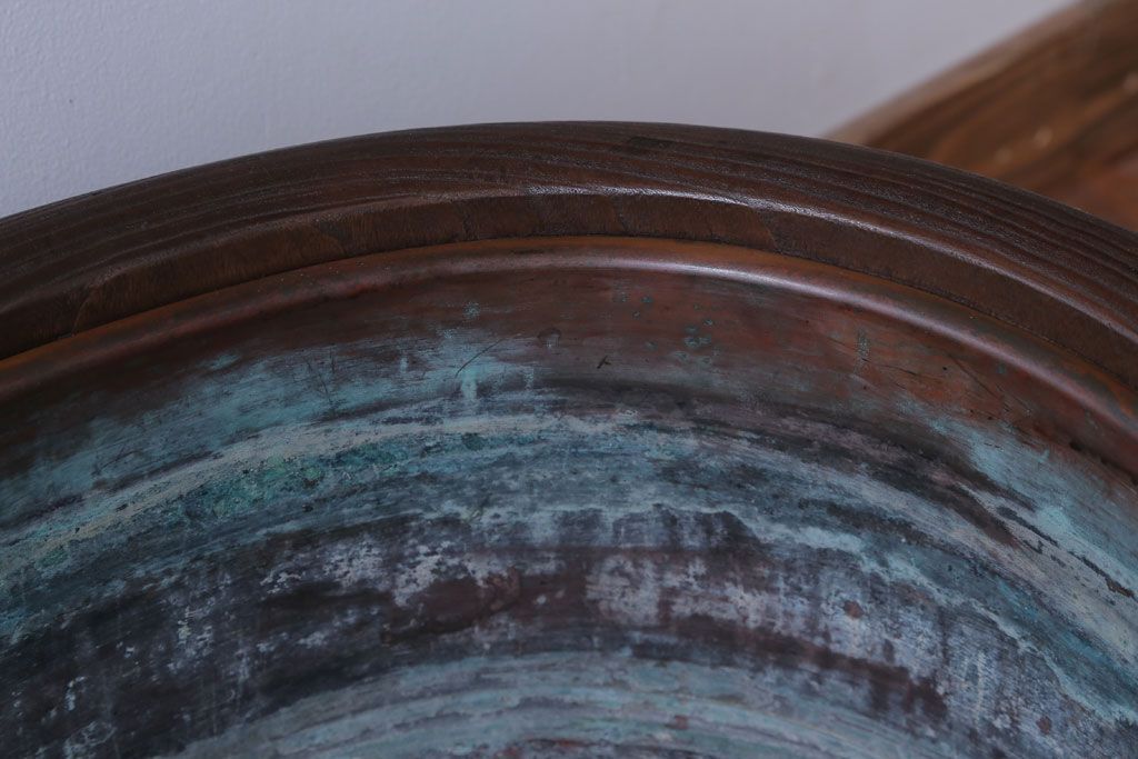 アンティーク雑貨　和製アンティーク　楕円のくり貫き火鉢