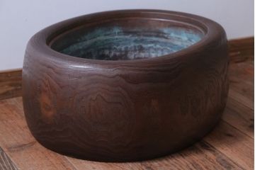 アンティーク雑貨　和製アンティーク　楕円のくり貫き火鉢