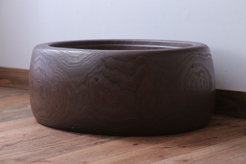 アンティーク雑貨　和製アンティーク　楕円のくり貫き火鉢