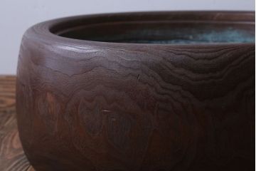 アンティーク雑貨　和製アンティーク　楕円のくり貫き火鉢