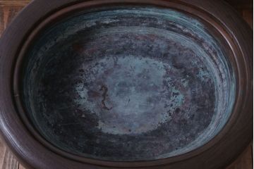 アンティーク雑貨　和製アンティーク　楕円のくり貫き火鉢