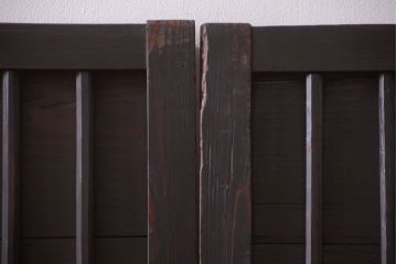 古民具・骨董　縦桟が味わい深いアンティーク格子板戸(窓)(1)