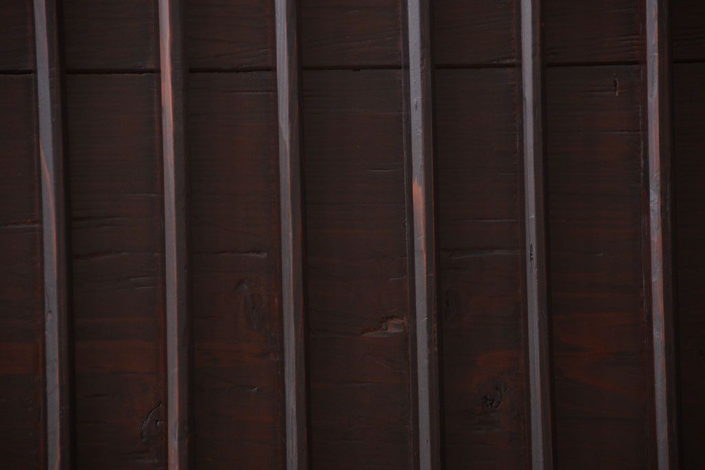 古民具・骨董　縦桟が味わい深いアンティーク格子板戸(窓)(1)