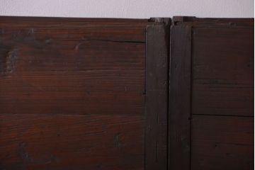 古民具・骨董　縦桟が味わい深いアンティーク格子板戸(窓)(1)