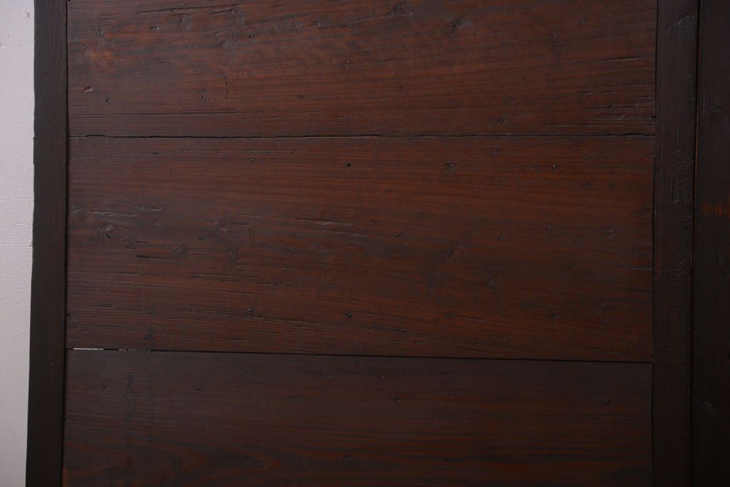 古民具・骨董　縦桟が味わい深いアンティーク格子板戸(窓)(1)