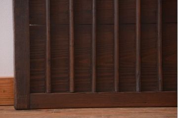 古民具・骨董　縦桟が味わい深いアンティーク格子板戸(窓)(2)