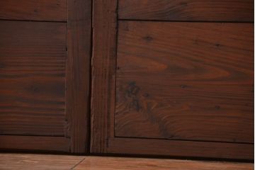 古民具・骨董　縦桟が味わい深いアンティーク格子板戸(窓)(2)