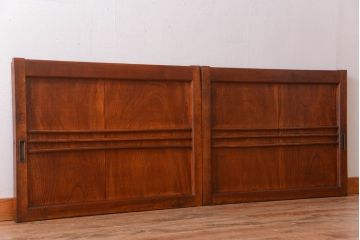 和製アンティーク　古い欅材の上質な引き戸2枚セット(1)