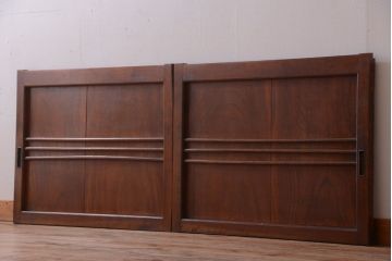 和製アンティーク　古い欅材の上質な引き戸2枚セット(1)