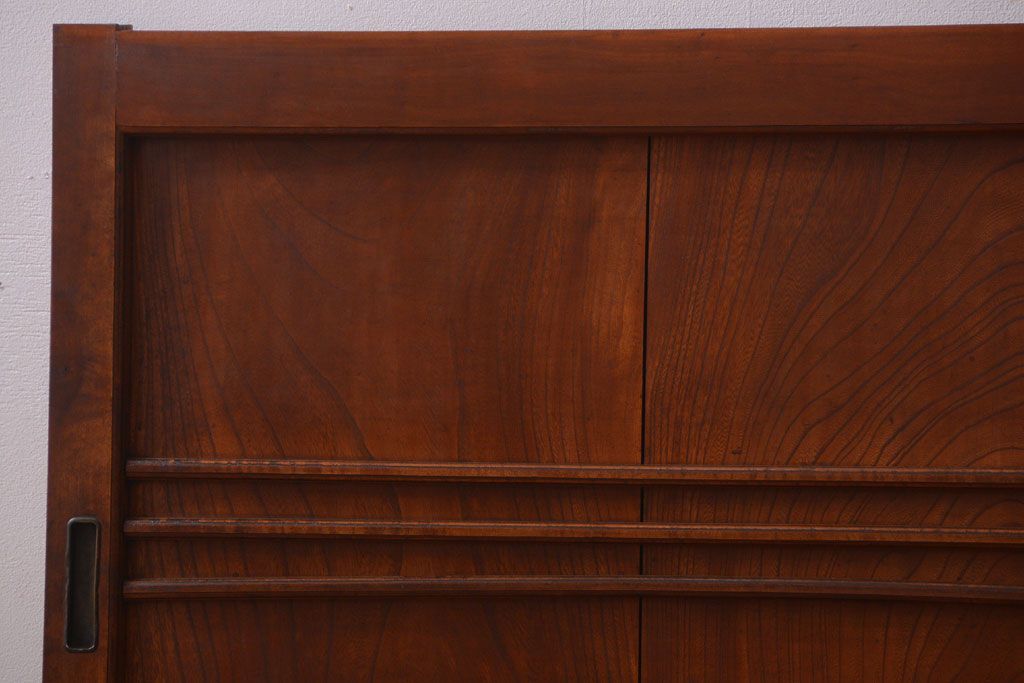 和製アンティーク　古い欅材の上質な引き戸2枚セット(1)