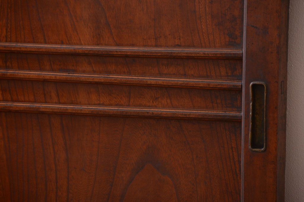 和製アンティーク　古い欅材の上質な引き戸2枚セット(1)