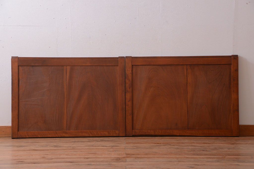 和製アンティーク　古い欅材の上質な引き戸2枚セット(1)