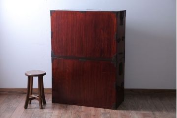 アンティーク家具　古民具・骨董　六丁引きの上手物!総桐材の重ね庄内箪笥(桐箪笥、桐たんす)