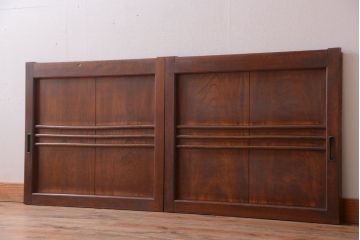 和製アンティーク　古い欅材の上質な引き戸2枚セット(2)