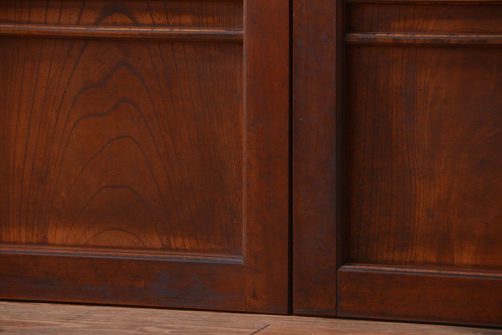 和製アンティーク　古い欅材の上質な引き戸2枚セット(2)