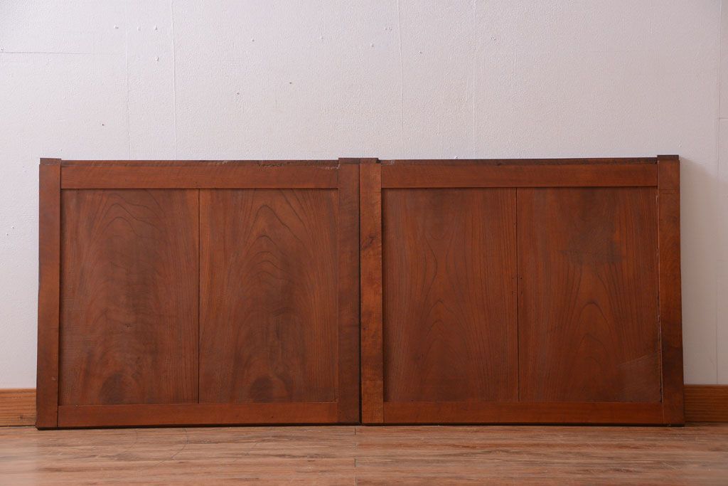 和製アンティーク　古い欅材の上質な引き戸2枚セット(2)