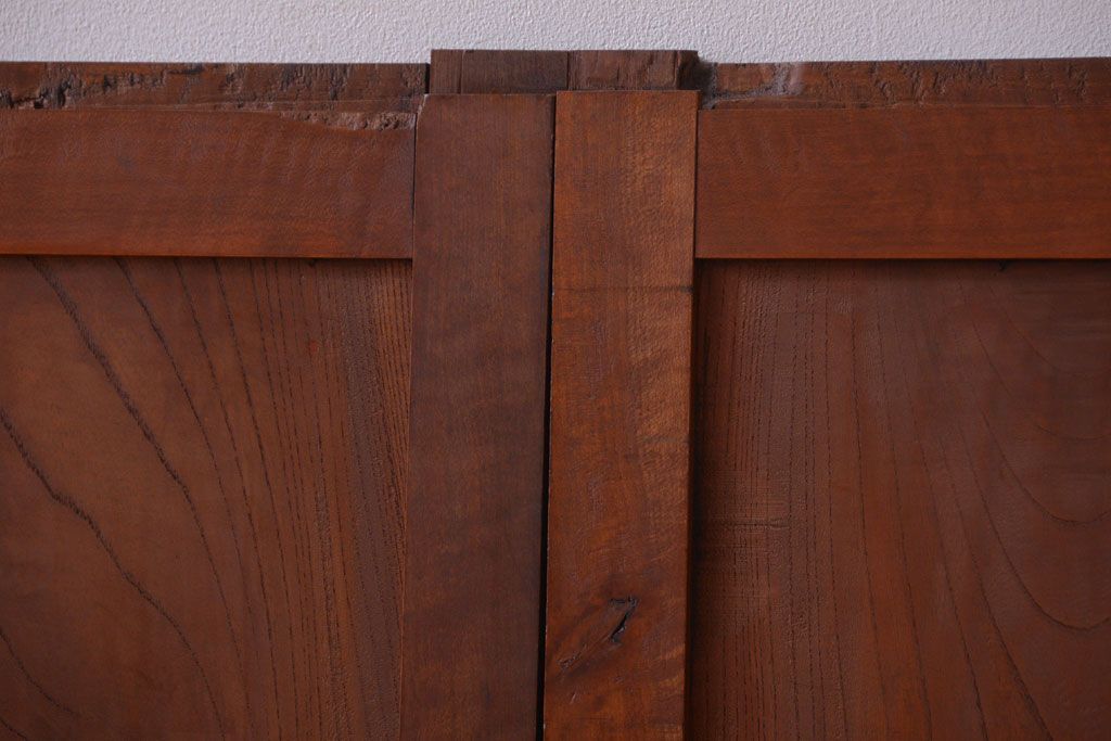 和製アンティーク　古い欅材の上質な引き戸2枚セット(2)