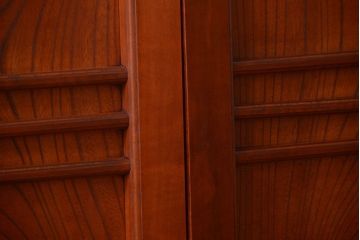 【A様ご成約品】古民具・骨董　鏡板欅材の上質なアンティーク引き戸2枚セット(1)